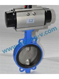 DIN pneumatic cast iron wafer butterfly valve